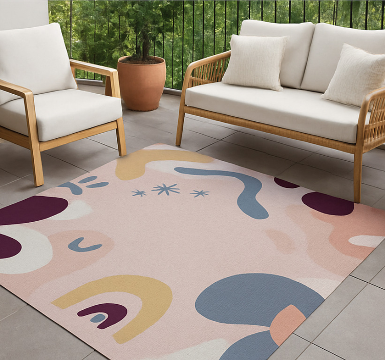 Abstract modern fabric outdoor vinyl rug - TenStickers