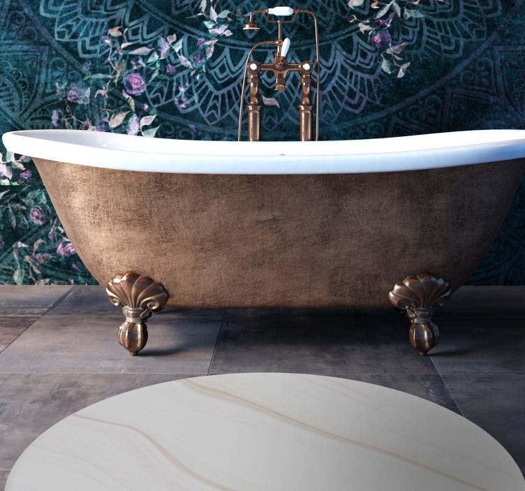 Abstract organic lines bathroom vinyl rug - TenStickers