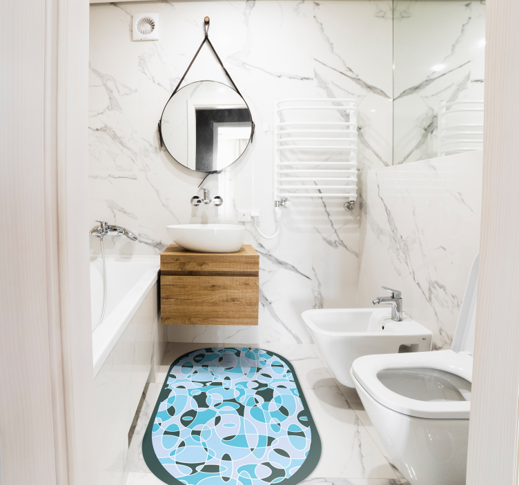 Abstract oval pattern bathroom vinyl rug - TenStickers