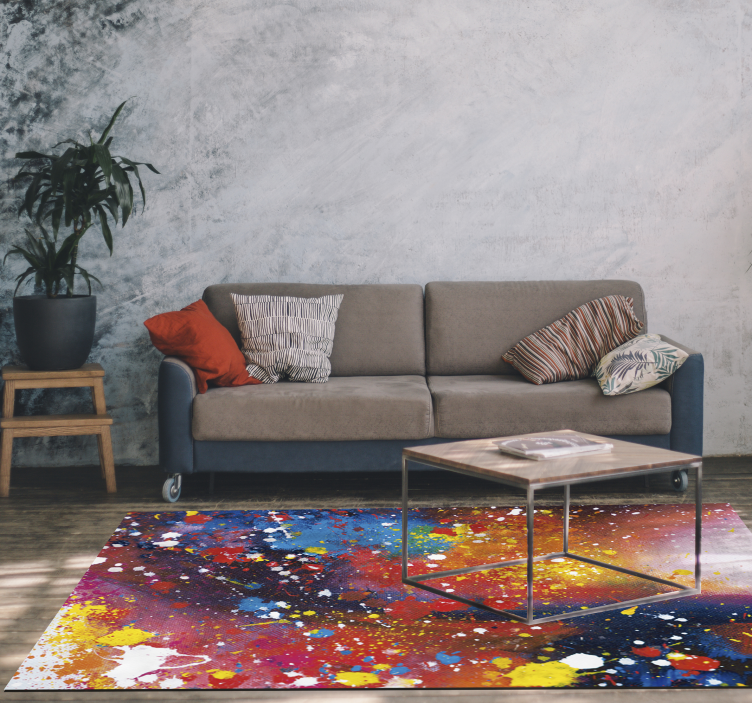 Abstract Paint Splash modern rug - TenStickers