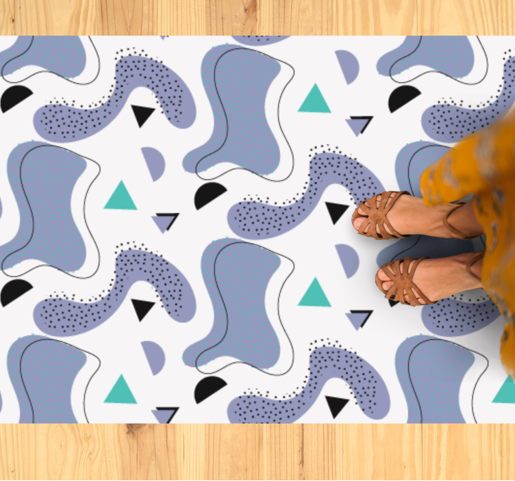 Abstract Shapes Motif minimal vinyl rug - TenStickers
