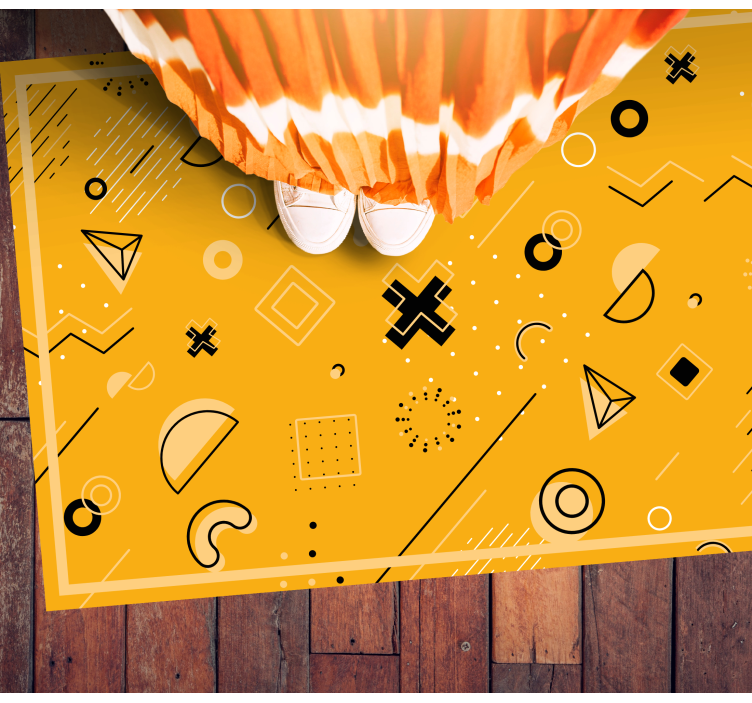 Abstract shapes pattern geometric vinyl rug - TenStickers