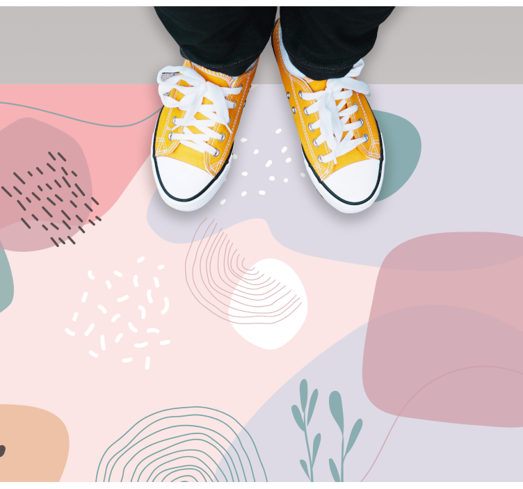 Abstract soft shapes modern vinyl rug - TenStickers