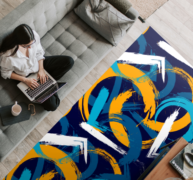 Abstract Swirls geometric vinyl rug - TenStickers