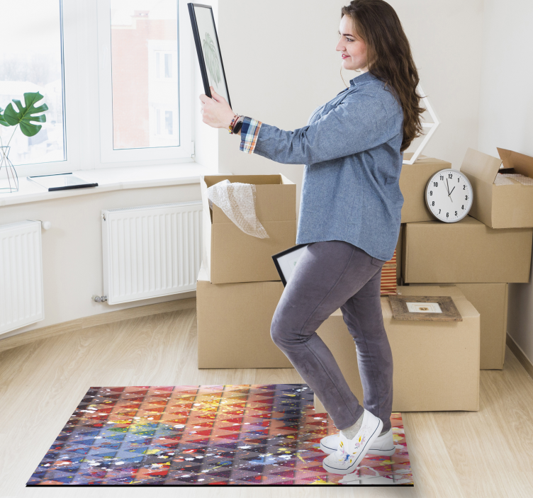 Abstract Triangular Mosaic geometric rug - TenStickers