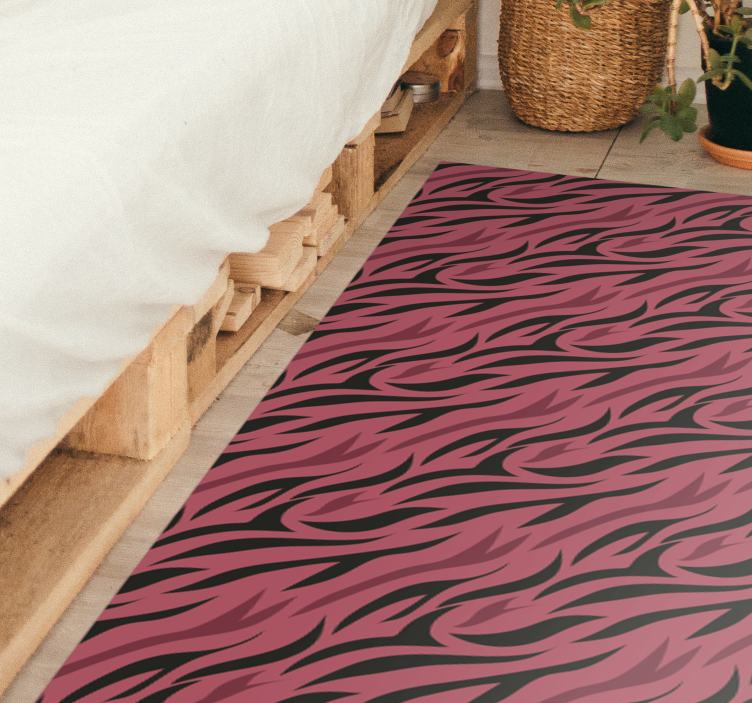 Abstract Zebra Waves animal print vinyl rug - TenStickers