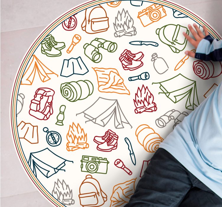 Adventure gear icons kids vinyl rug - TenStickers