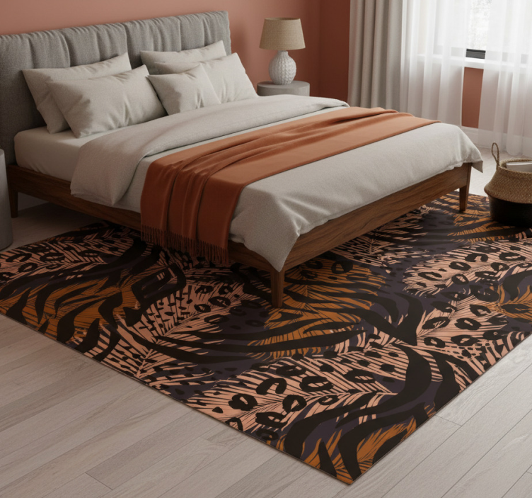 African style abstract colorful design bedroom vinyl rug - TenStickers