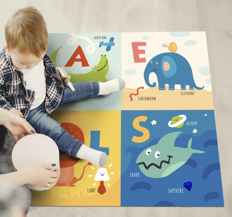 Alphabet learning design alphabet vinyl rug - TenStickers