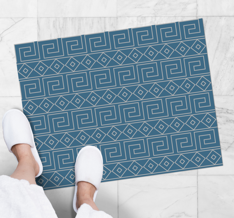 Abstract Greek Key geometric vinyl rug - TenStickers