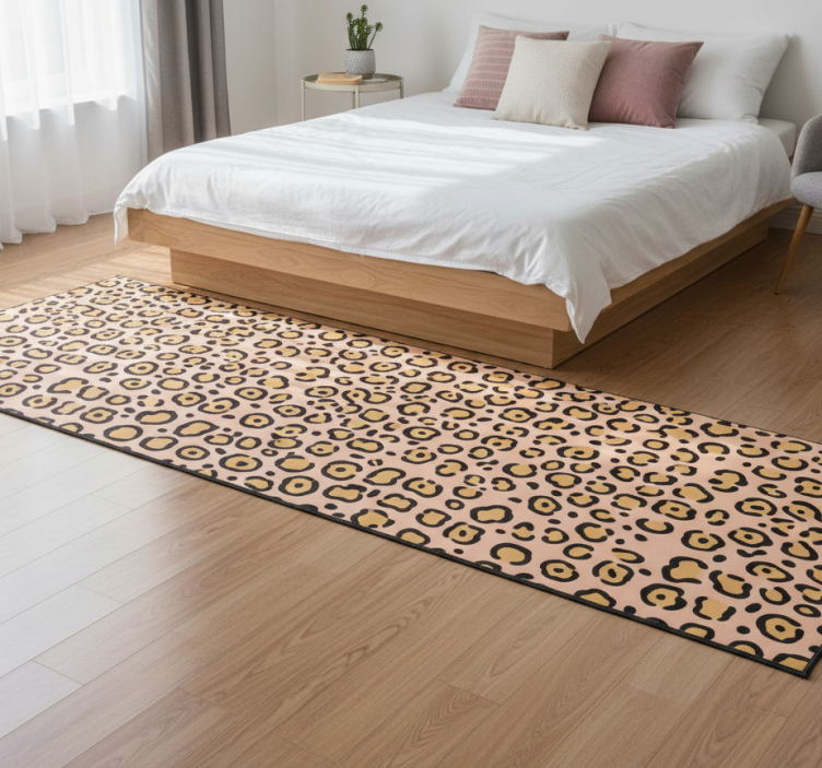 Animal print vinyl rug in pastel leopard print - TenStickers