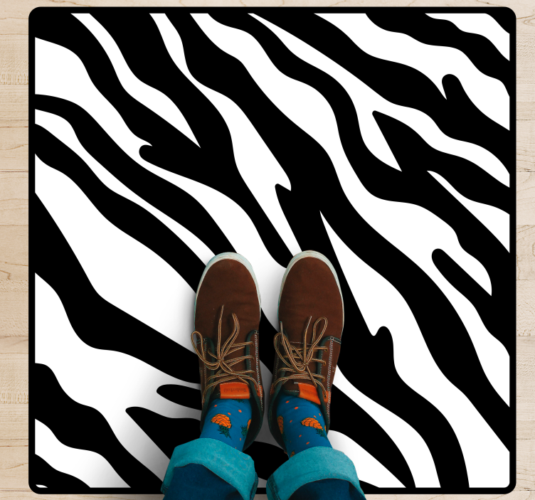 Animal print vinyl rug zebra pattern style - TenStickers