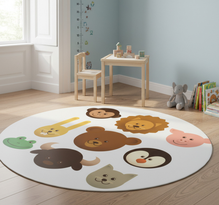 Happy creatures animal vinyl rug - TenStickers