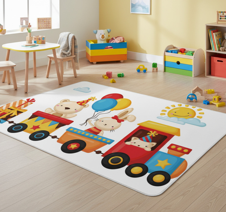 Animal vinyl rug animal train - TenStickers