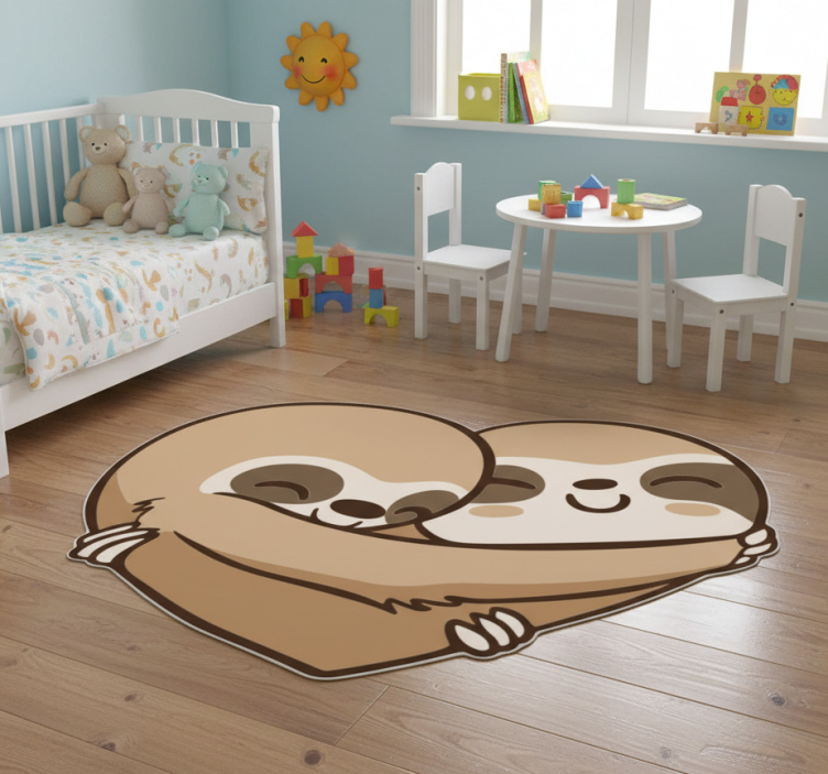 Animal vinyl rug anime sloth heart - TenStickers
