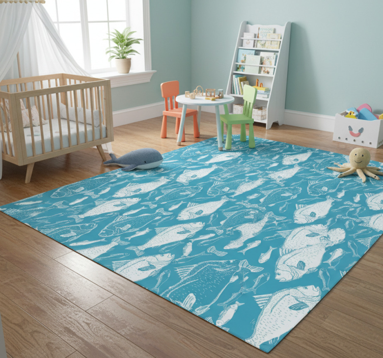 Animal vinyl rug aquatic fish design - TenStickers