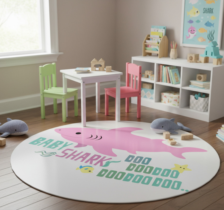 Animal vinyl rug baby shark doo doo doo doo doo - TenStickers