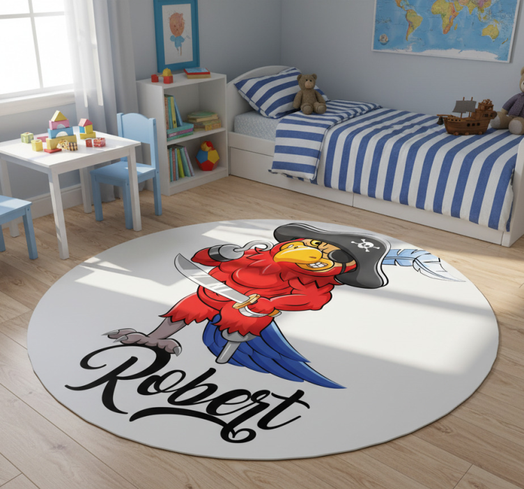 Animal vinyl rug buccaneer parrot figure - TenStickers