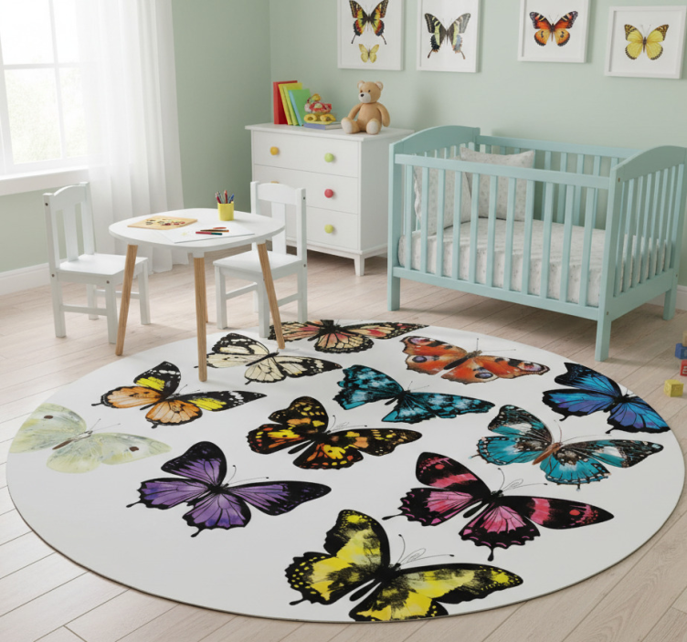 Animal vinyl rug butterfly design - TenStickers
