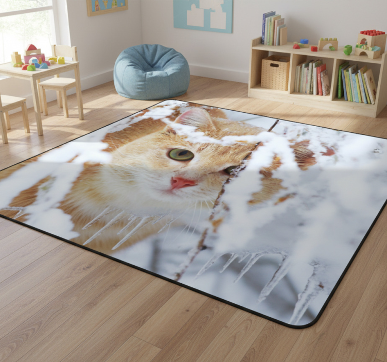 Animal vinyl rug cat with stalactite - TenStickers
