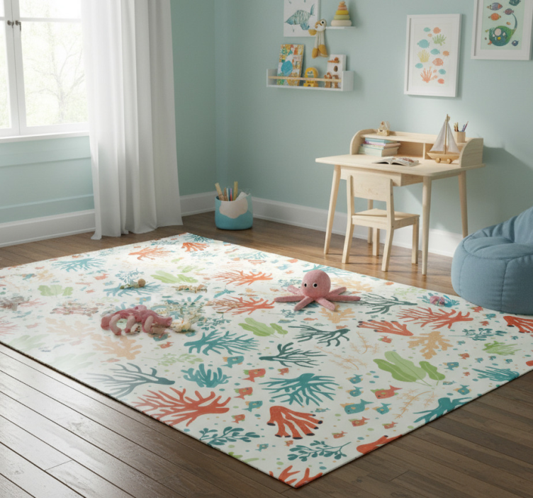 Colorful coral animal vinyl rug - TenStickers
