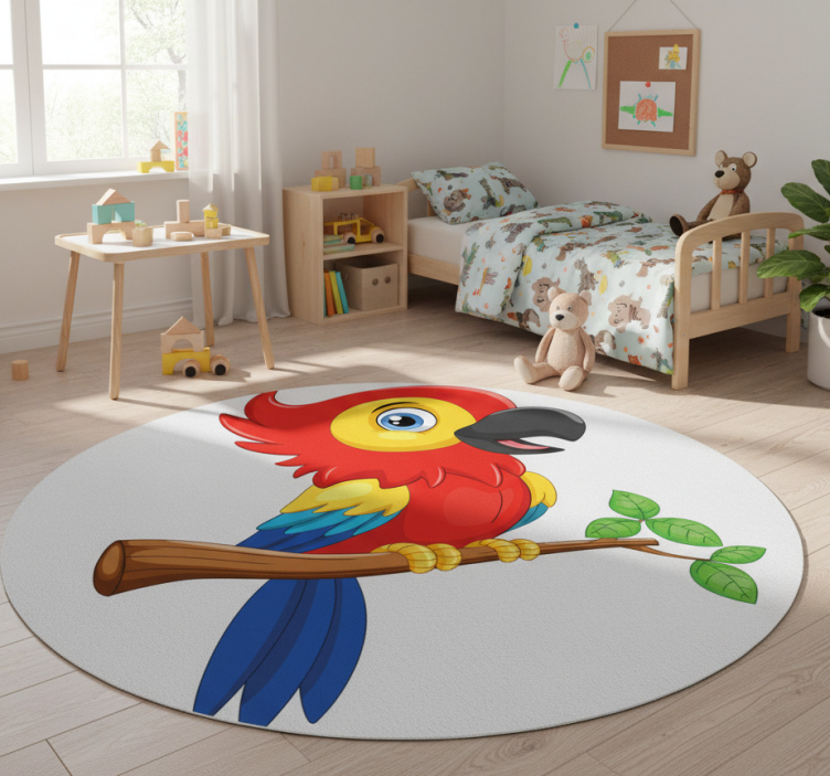 Animal vinyl rug colorful parrot design - TenStickers
