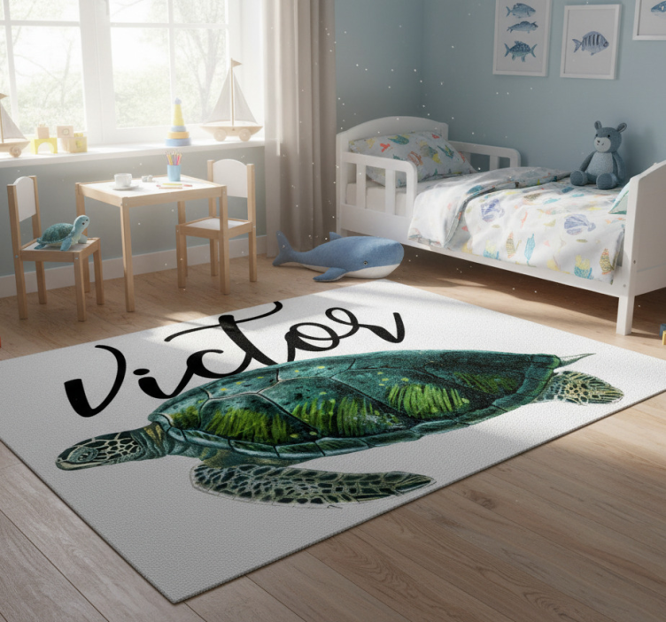 Animal vinyl rug customizable turtle design - TenStickers