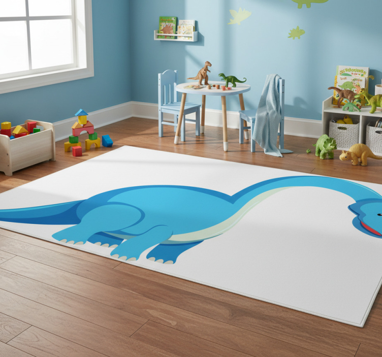 Animal vinyl rug cute dinosaur design - TenStickers
