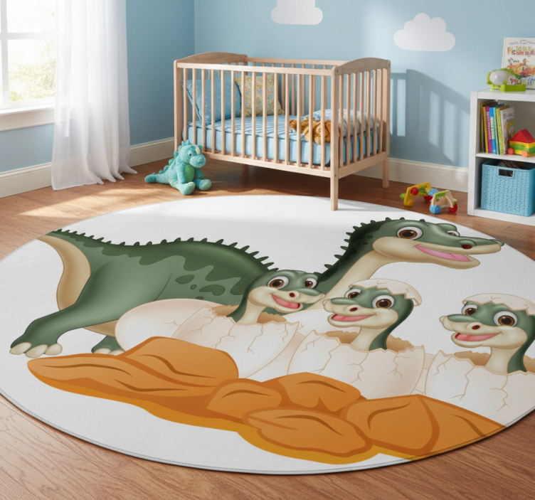 Animal vinyl rug cute dinosaur family - TenStickers