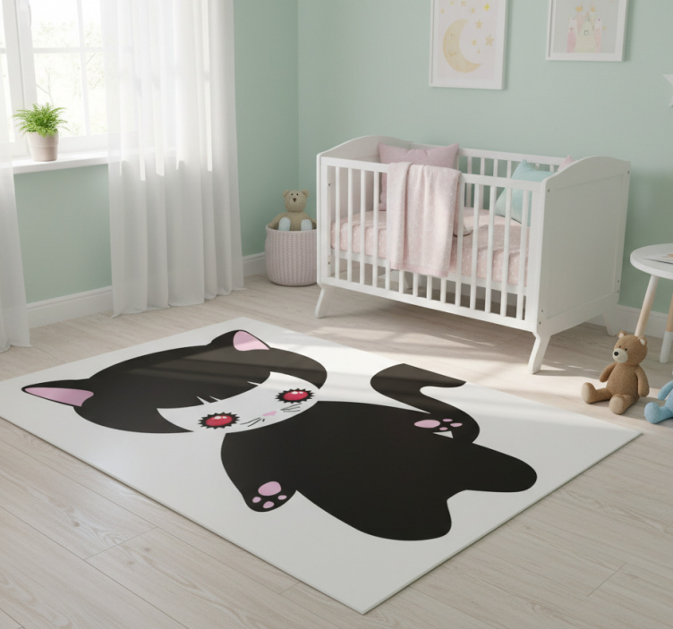 Animal vinyl rug baby cat monster - TenStickers