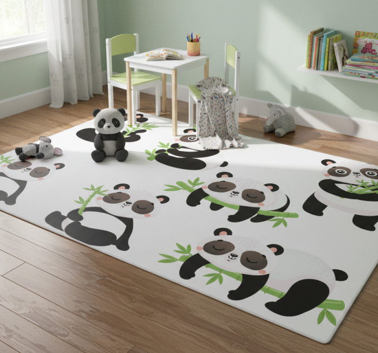 Animal vinyl rug cute panda designs - TenStickers