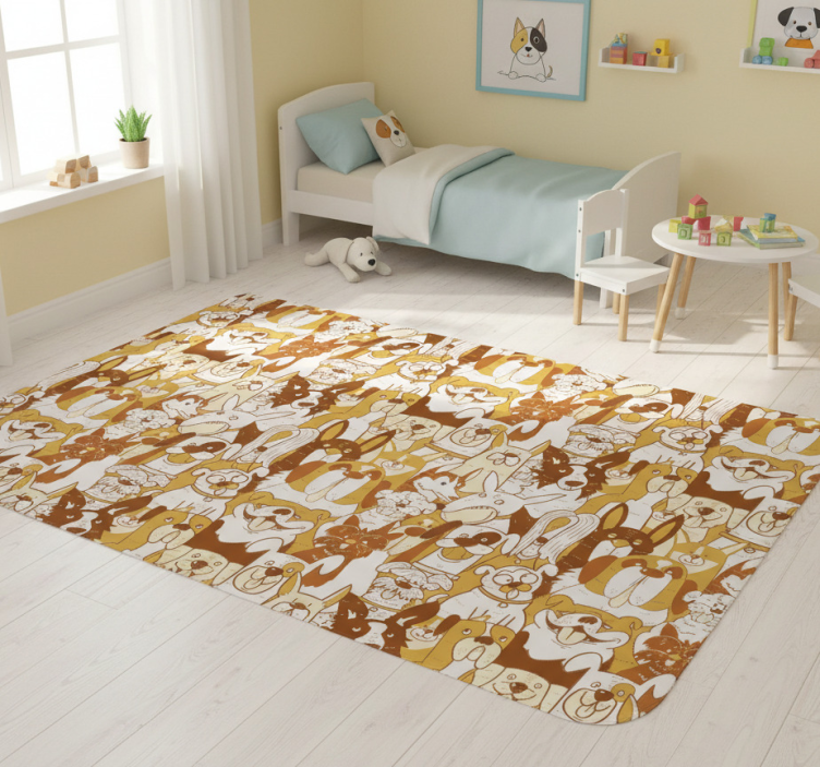 Animal vinyl rug dog party - TenStickers