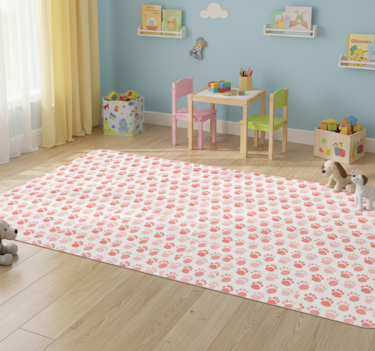 Animal vinyl rug dog paw prints - TenStickers