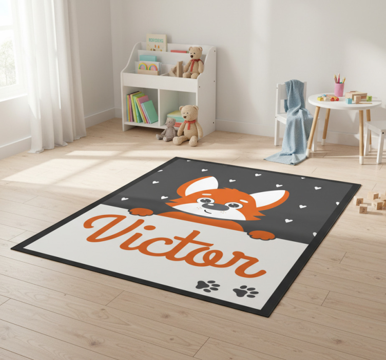 Animal vinyl rug featuring personalized dog poster - TenStickers