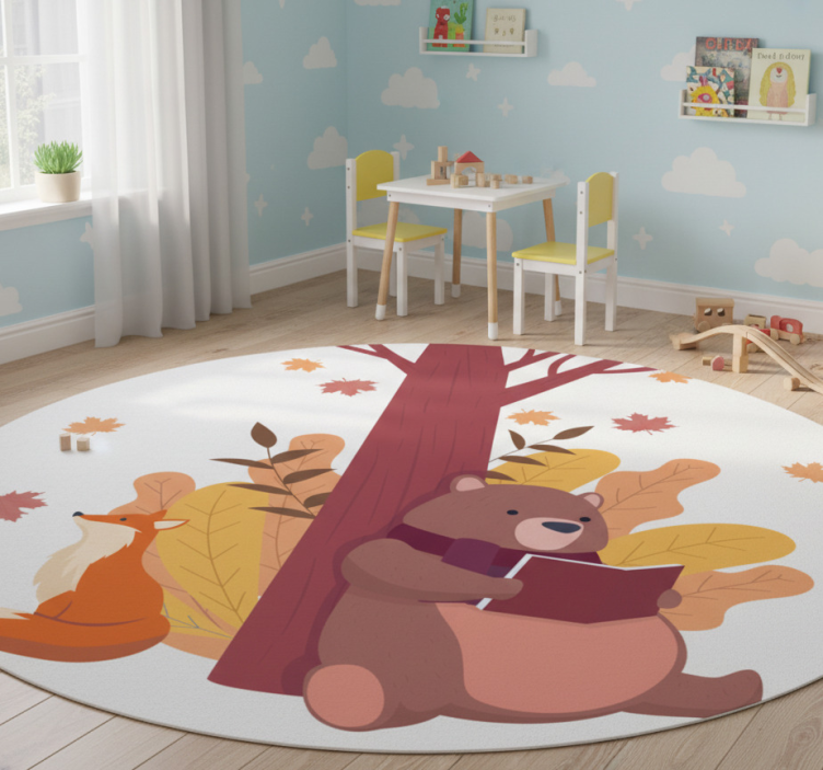 Animal vinyl rug forest with animals - TenStickers