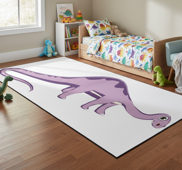 Animal vinyl rug friendly long-necked dinosaur - TenStickers