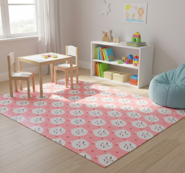 Funny little cats animal vinyl rug - TenStickers