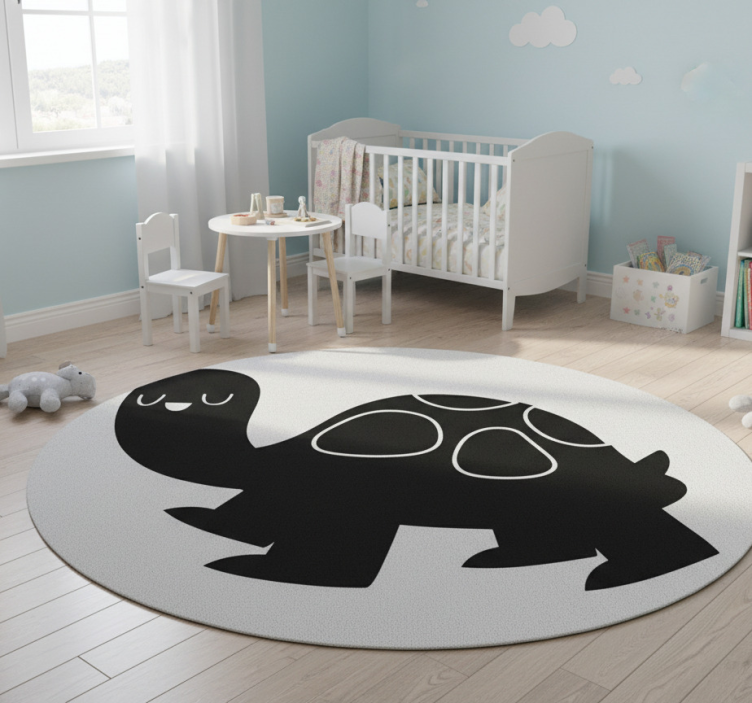 Giant black turtle animal vinyl rug - TenStickers