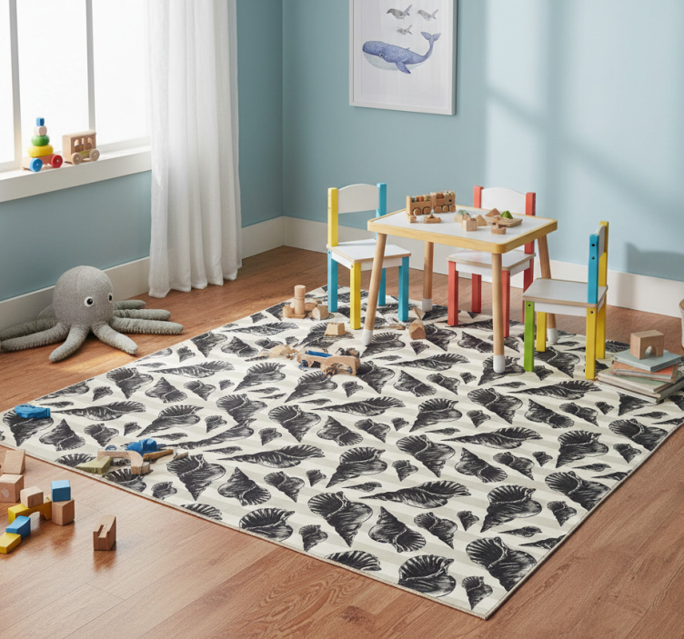 Animal vinyl rug hand-drawn vintage seashell - TenStickers