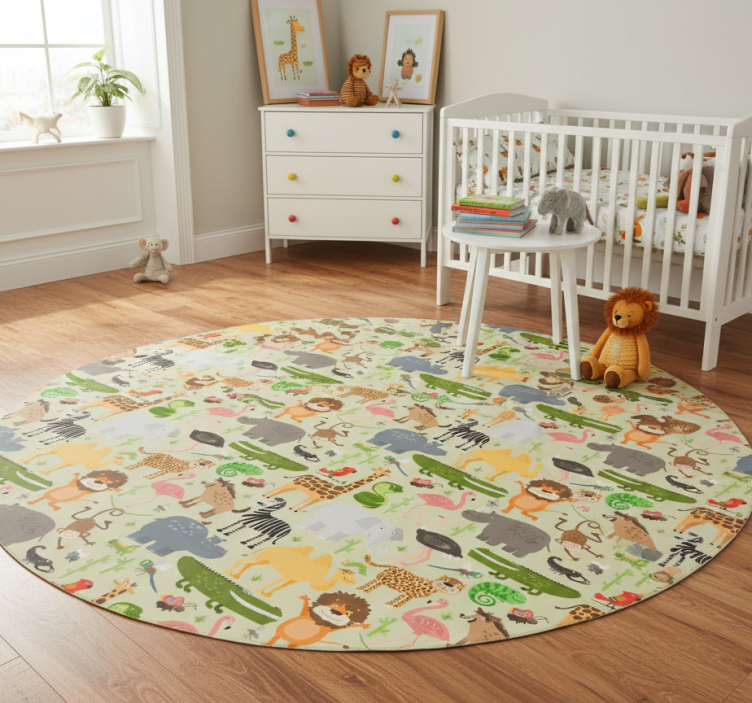 Animal vinyl rug jungle animal design - TenStickers