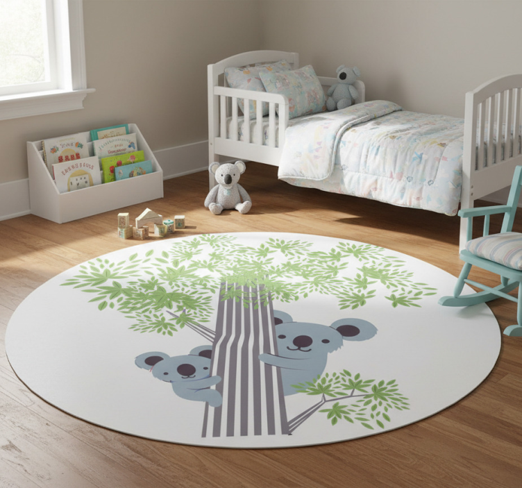 Animal vinyl rug koalas on a tree - TenStickers