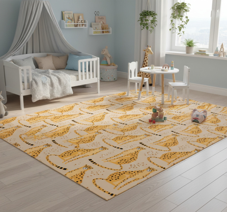 Animal vinyl rug leopard illustration pattern - TenStickers