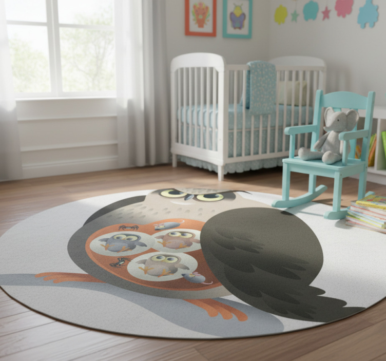 Mother owl animal vinyl rug - TenStickers