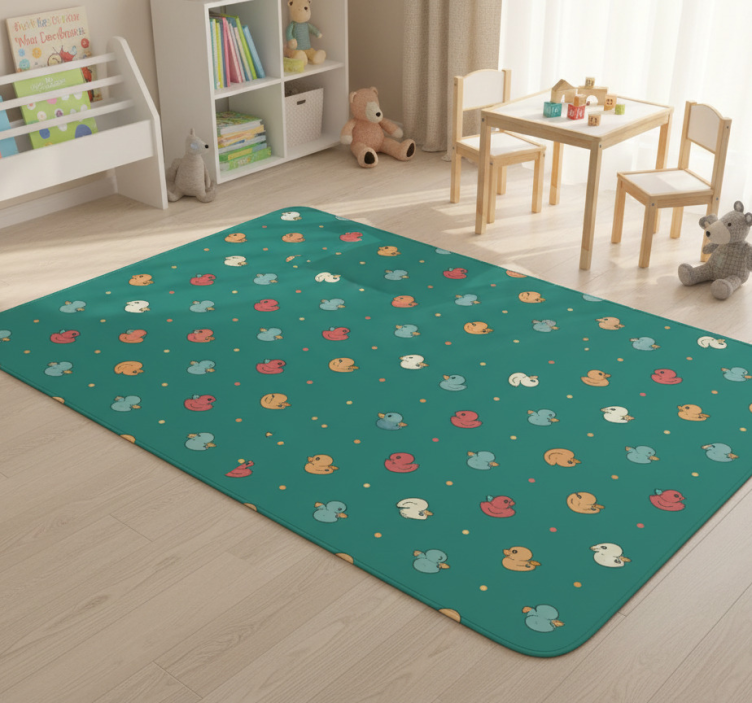 Animal vinyl rug multicolor rubber duckies - TenStickers