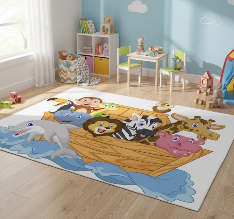 Animal vinyl rug noah's ark design - TenStickers