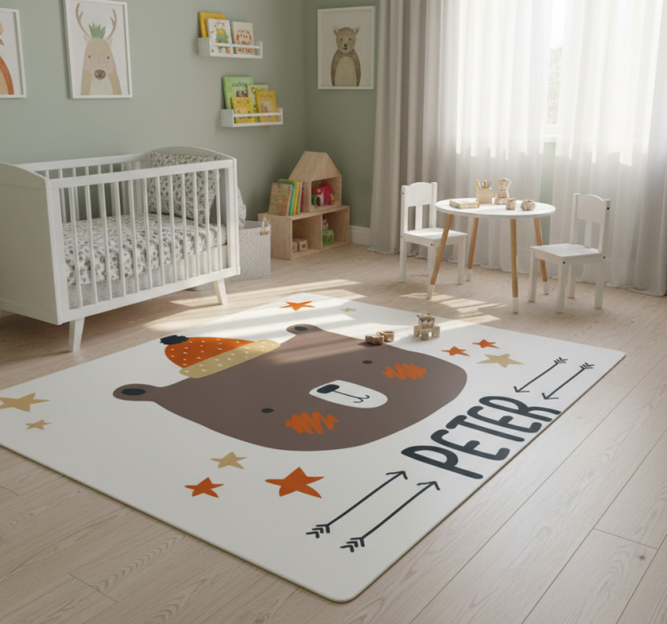 Animal vinyl rug nordic cute bear design - TenStickers