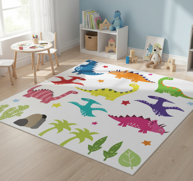 Animal vinyl rug nordic dinosaur colorful set - TenStickers