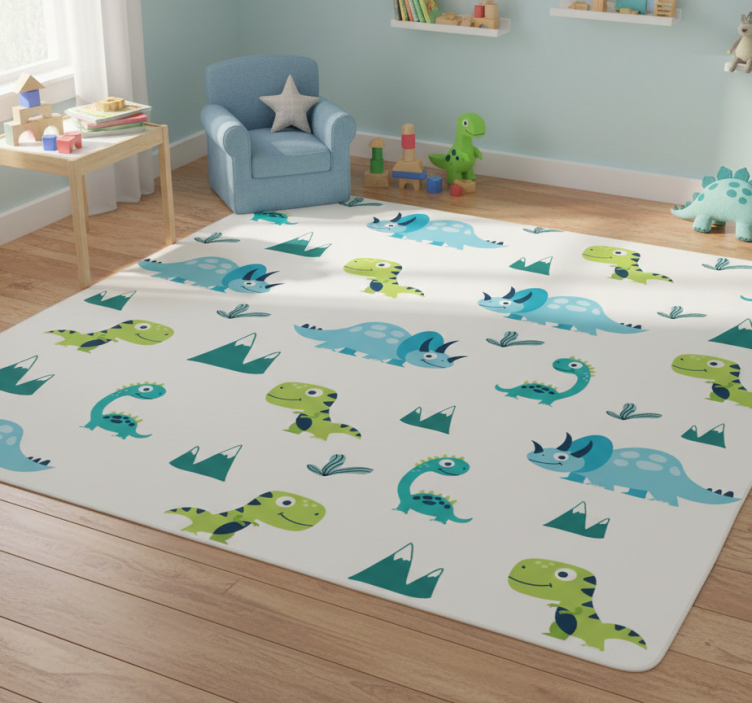 Animal vinyl rug nordic dinosaur mountain set - TenStickers