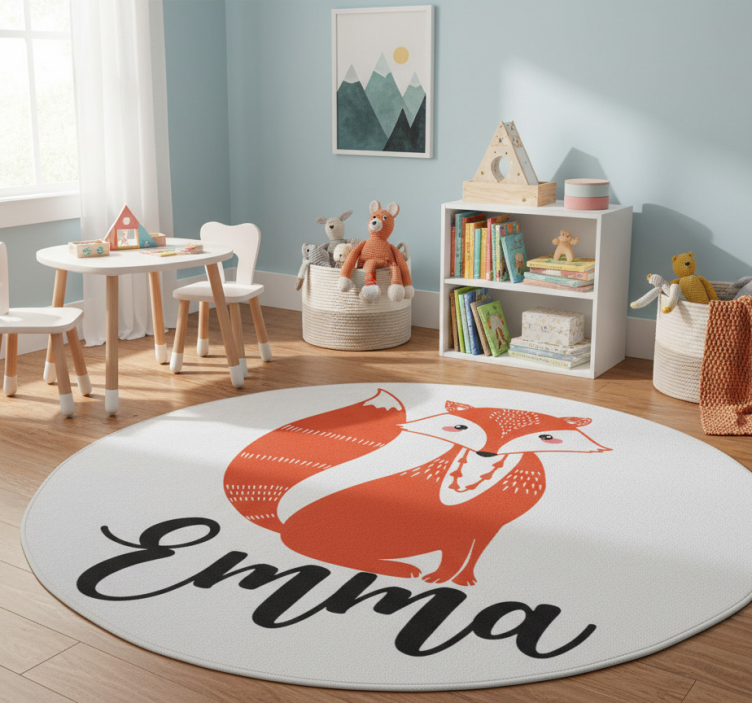 Animal vinyl rug nordic fox personalized - TenStickers