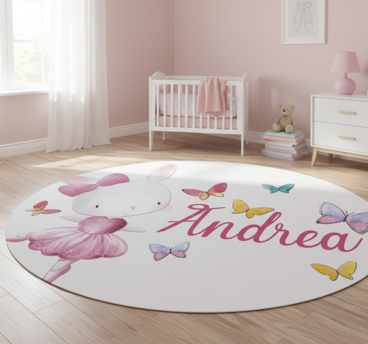 Animal vinyl rug ballet dancing girl - TenStickers